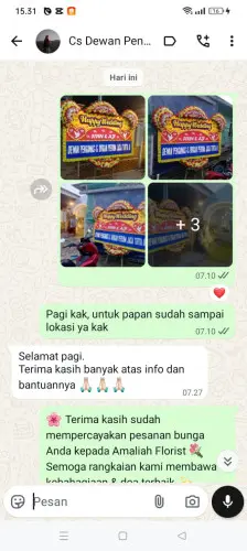 Testimonial Papan Bunga Pernikahan banjarmasin